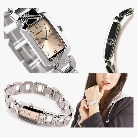 Burberry Heritage Luxury Womens Square Watch Beige Dial BU4212 7” - Picture 4 of 15